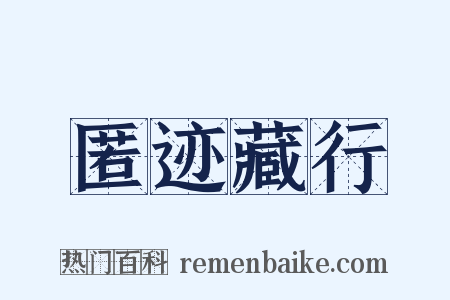 匿迹藏行是什么意思的图片